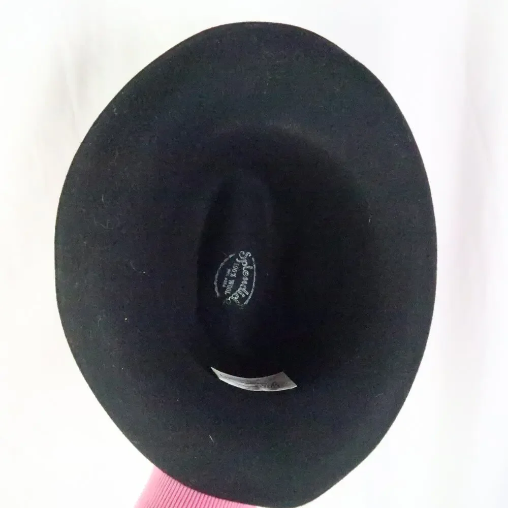 Vintage 60s Coralie Black Felt Wool Fedora Hat - Picture 5 of 7